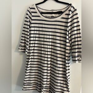 Banana Republic Black and White Striped Long Sleeve Tunic